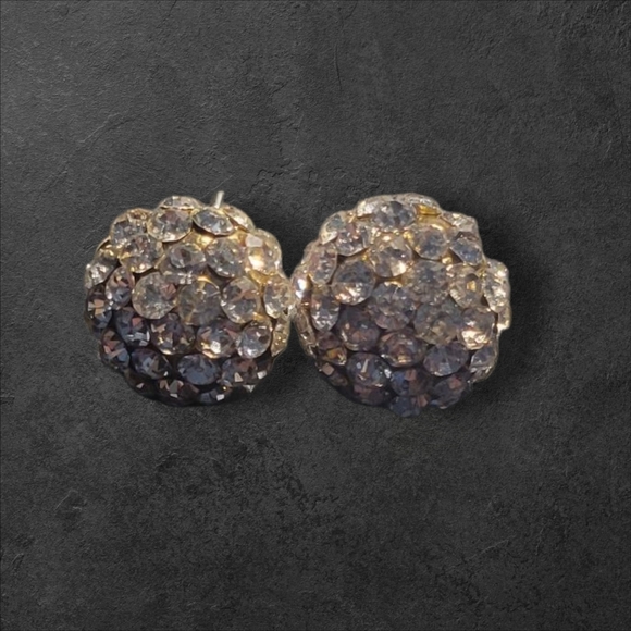 Jewelry - Elegant Gold and Silver Crystal Stud Earrings